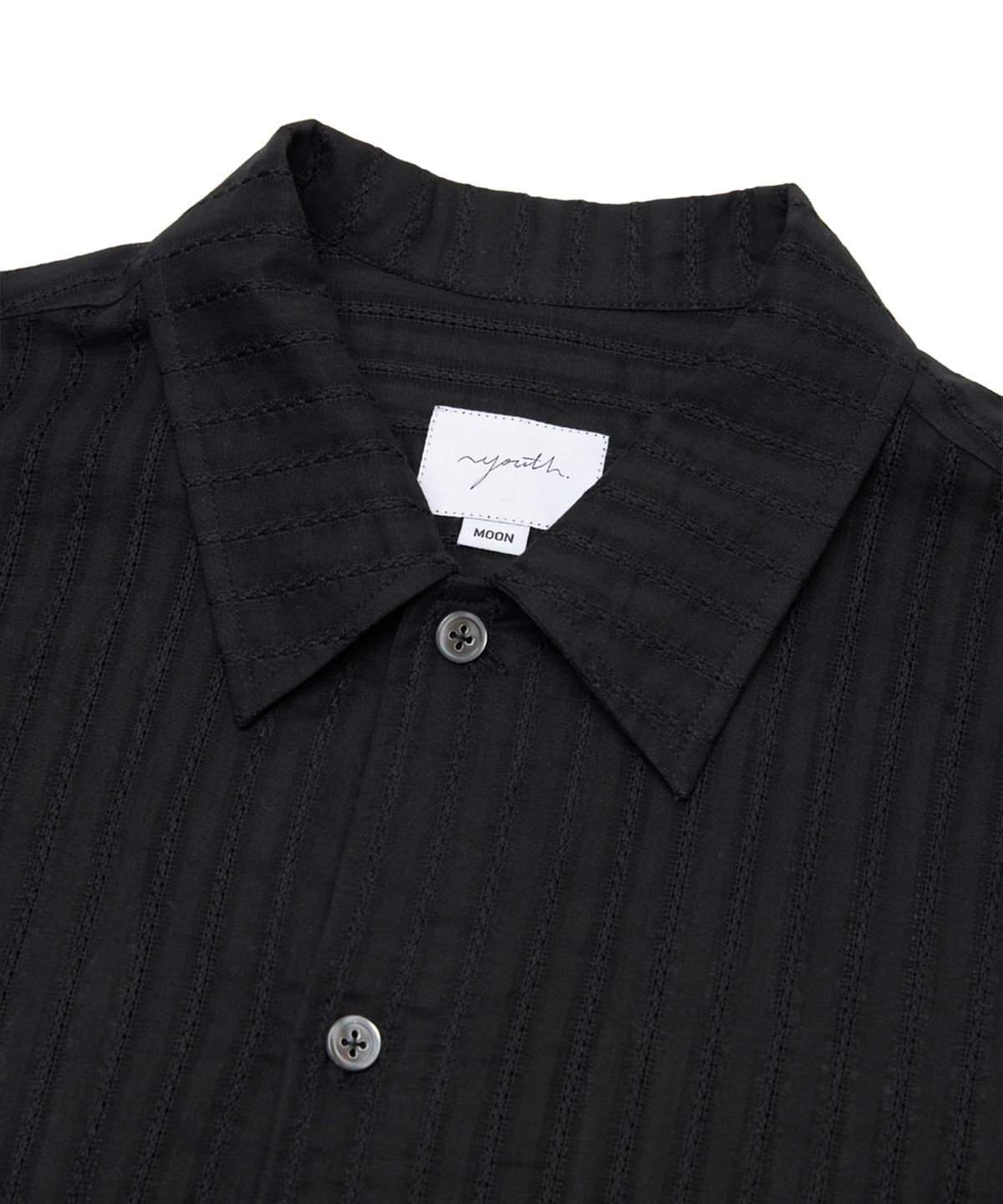 유스(YOUTH) Convertible Collar Half Shirt - Black