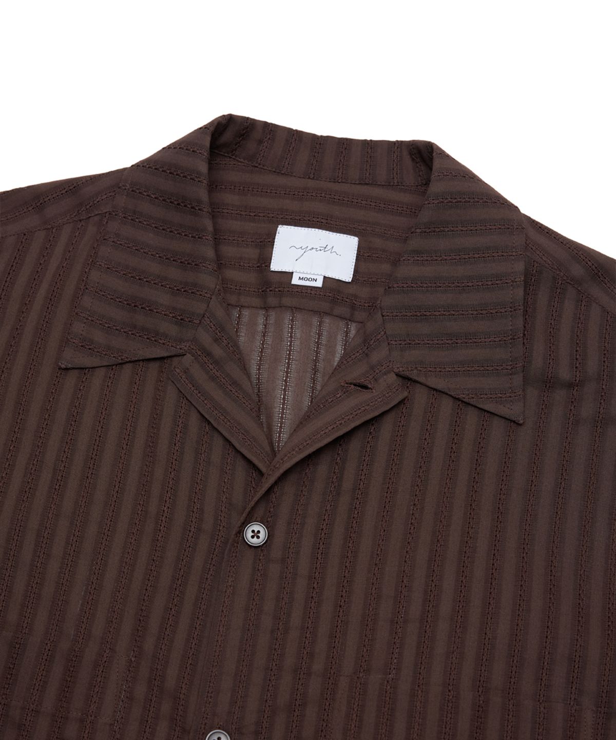 유스(YOUTH) Convertible Collar Half Shirt - Brown