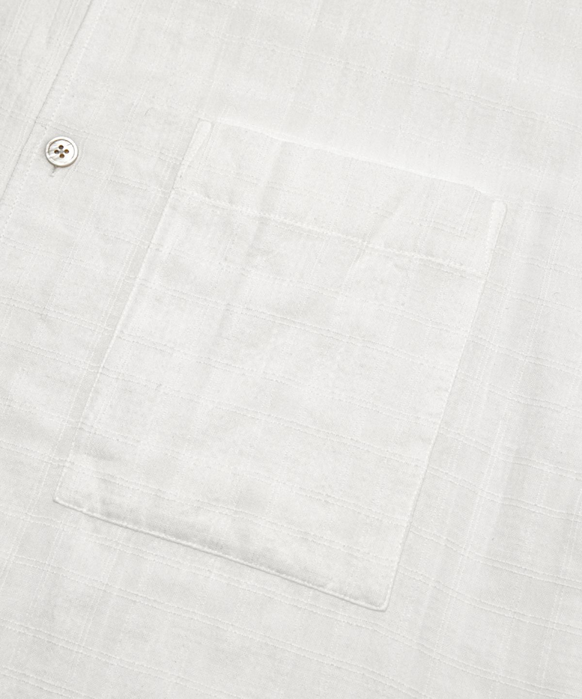 유스(YOUTH) Convertible Collar Half Shirt - White Check