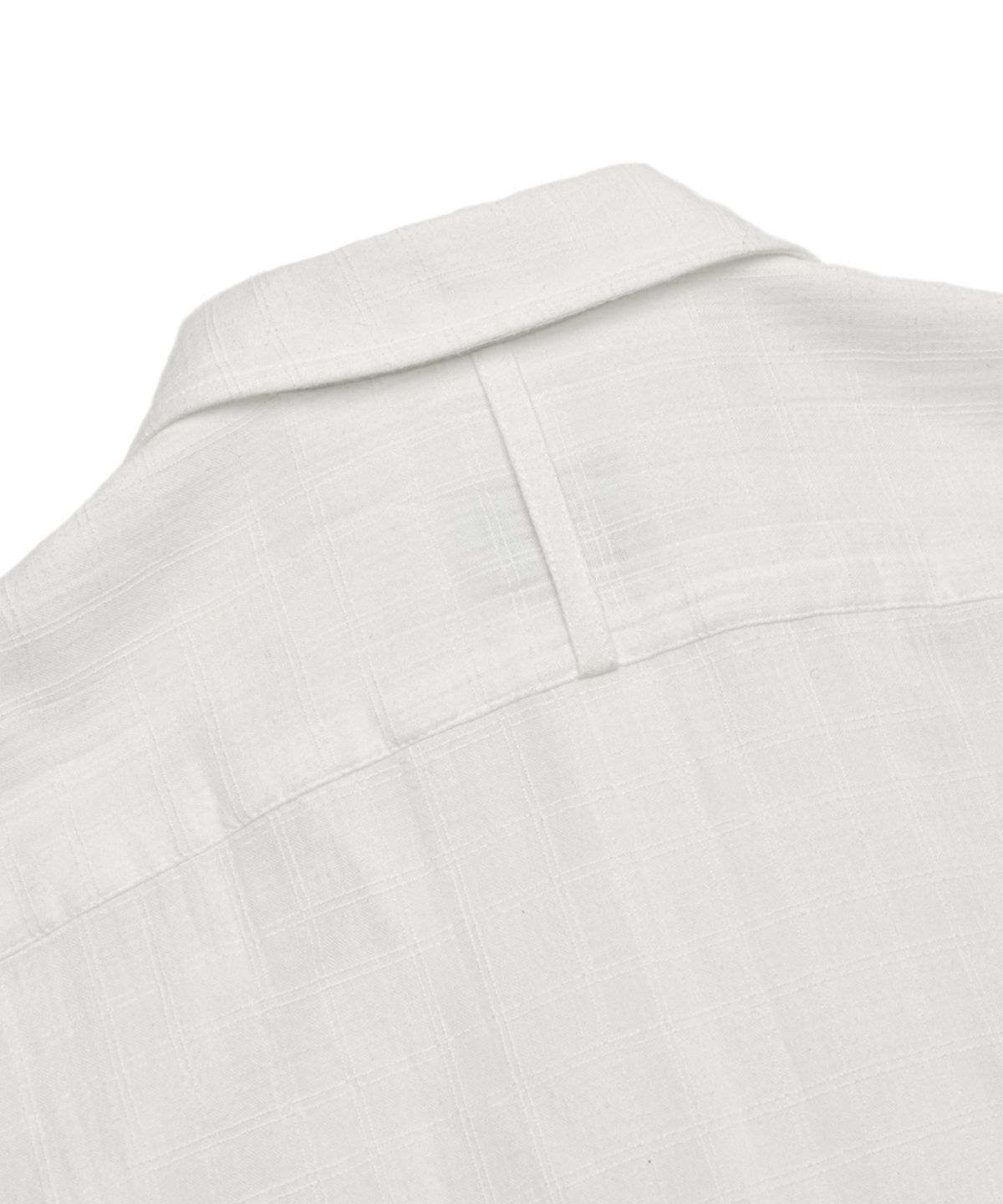 유스(YOUTH) Convertible Collar Half Shirt - White Check
