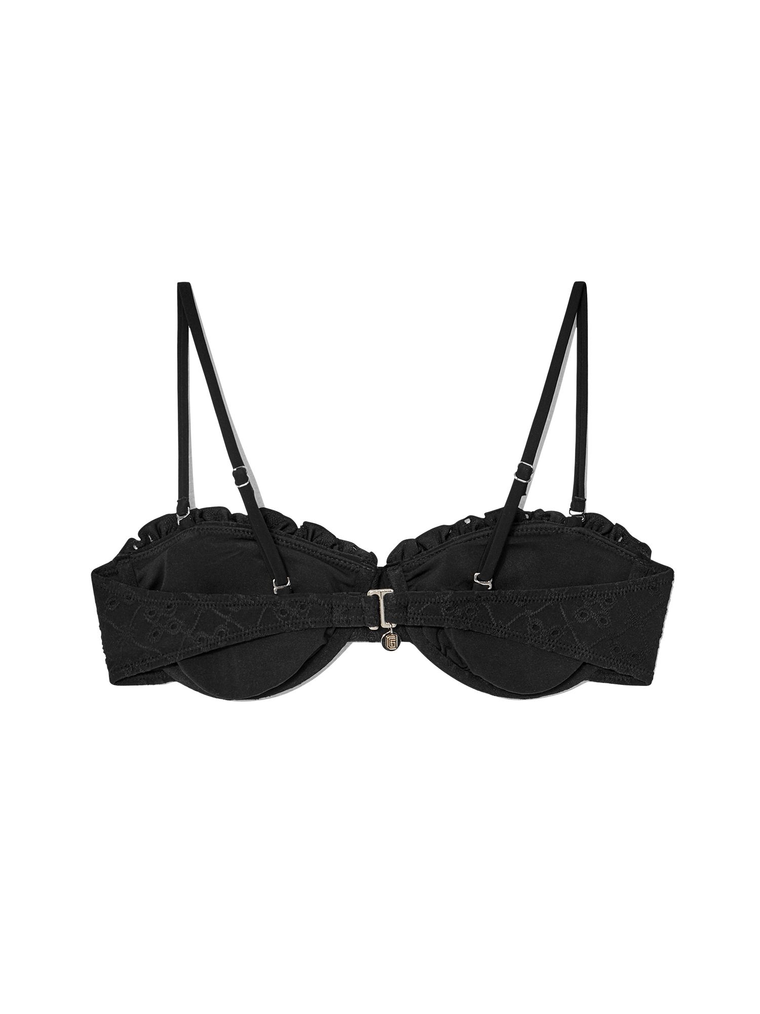 MUSINSA公式 | GLOWNY FRILL BALCONETTE BIKINI TOP (BLACK)