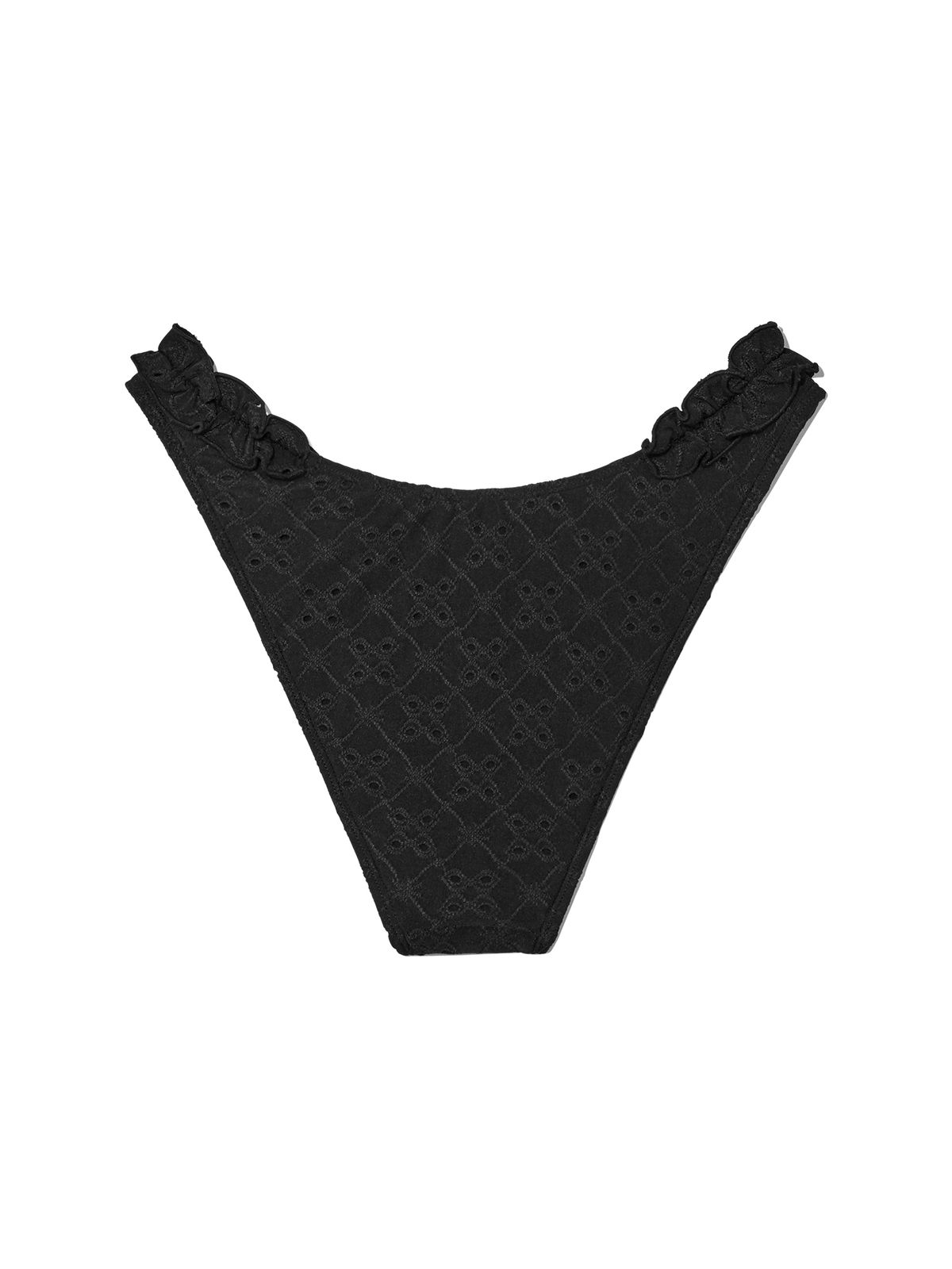 글로니(GLOWNY) FRILL HIGH CUT BIKINI BOTTOM (BLACK)