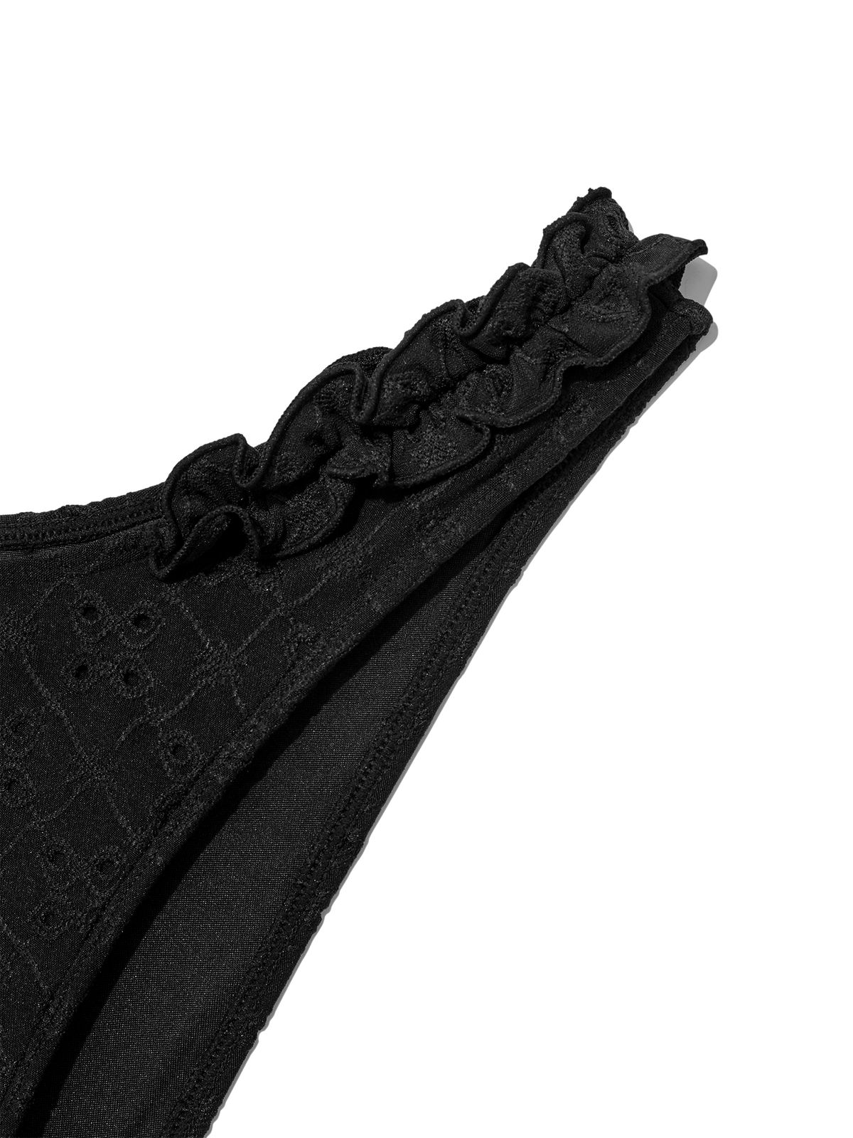 글로니(GLOWNY) FRILL HIGH CUT BIKINI BOTTOM (BLACK)