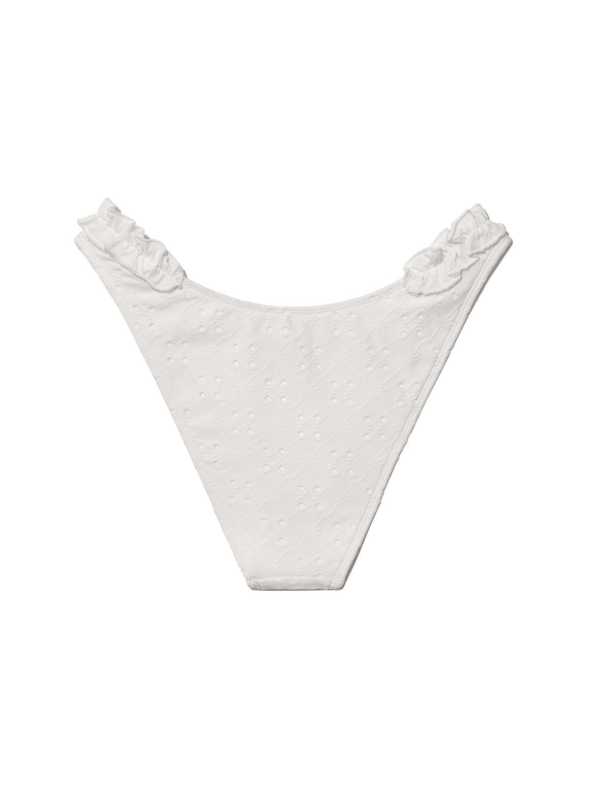 글로니(GLOWNY) FRILL HIGH CUT BIKINI BOTTOM (WHITE)