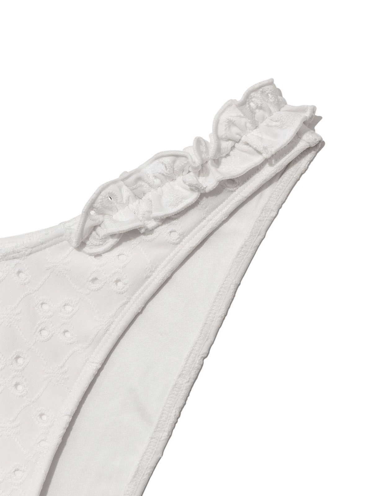 글로니(GLOWNY) FRILL HIGH CUT BIKINI BOTTOM (WHITE)
