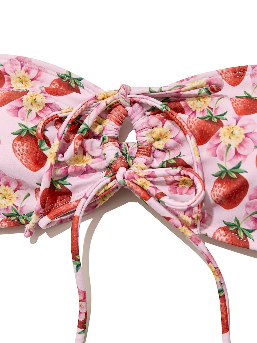 MUSINSA | GLOWNY BOW BIKINI TOP (STRAWBERRY MILK)