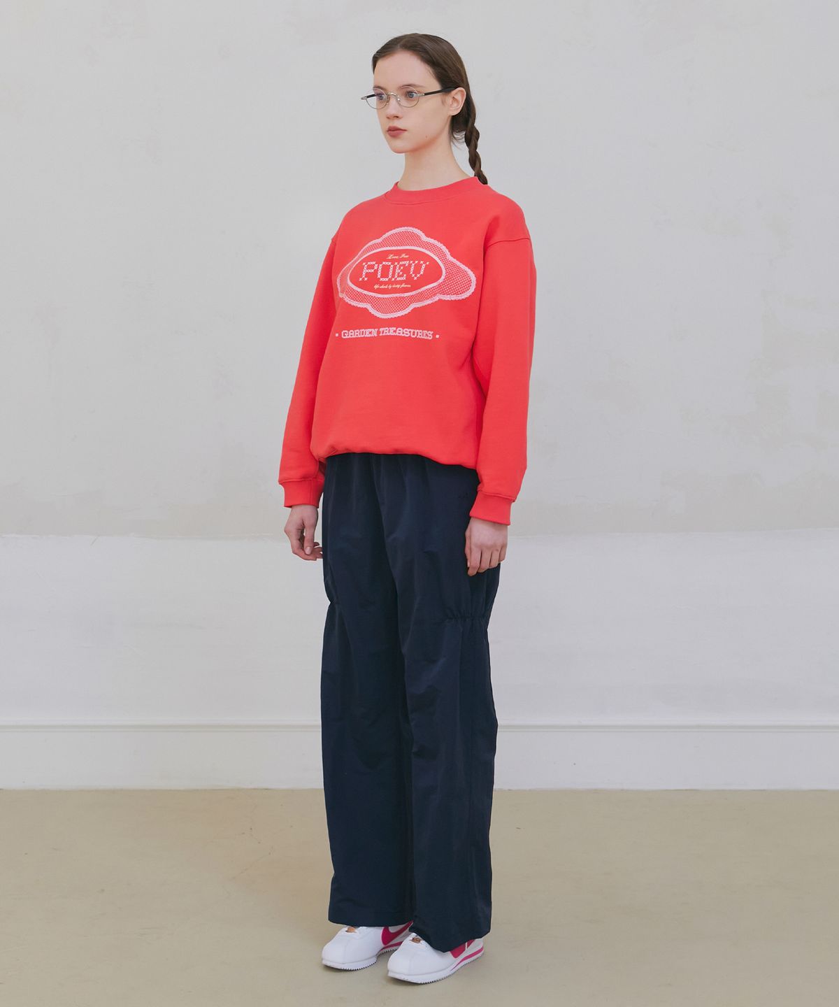 포에브(POEV) Shirring Nylon Straight Pants - Navy