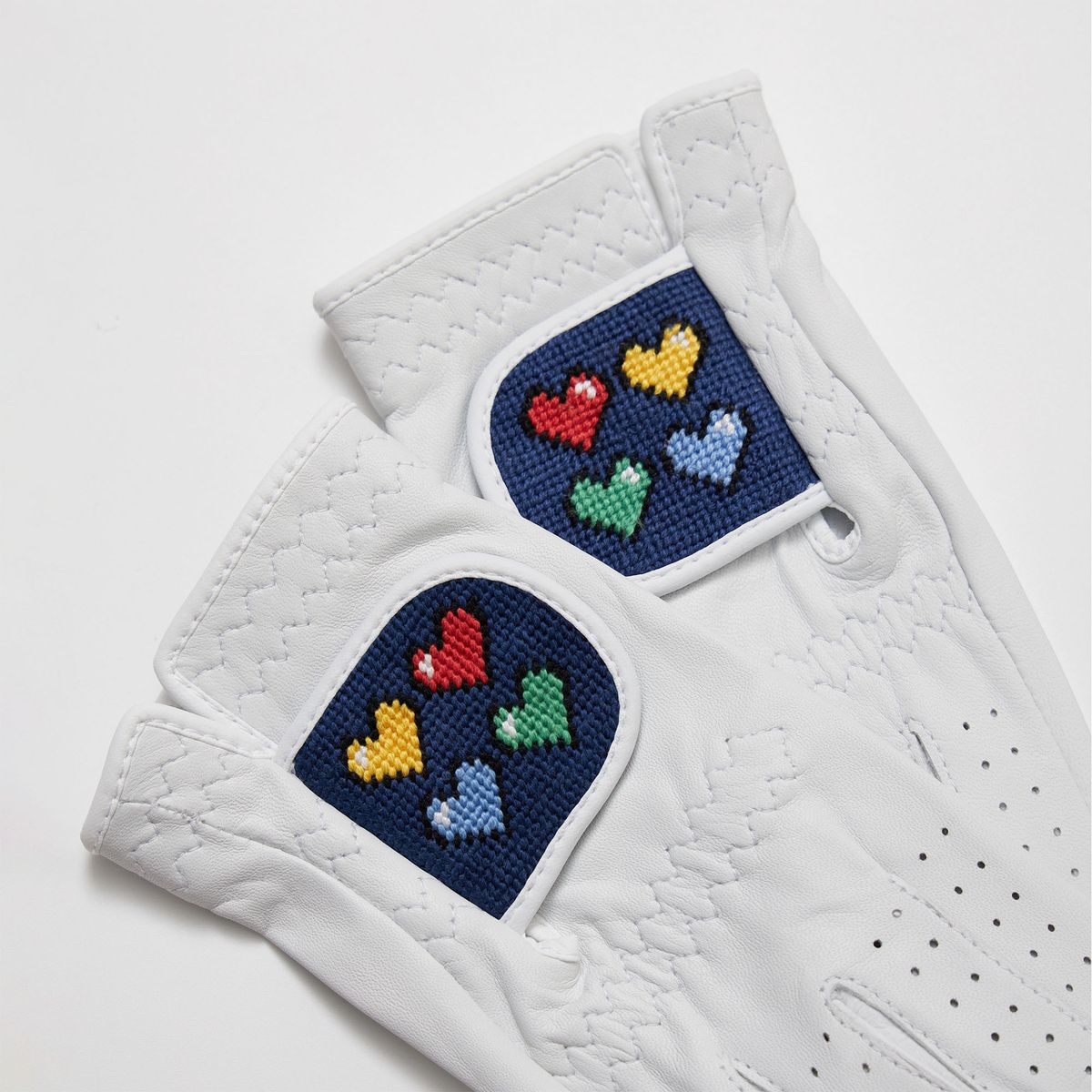 로롱(LOLONG) HEARTS NAVY 자수 양피 장갑 (양손)