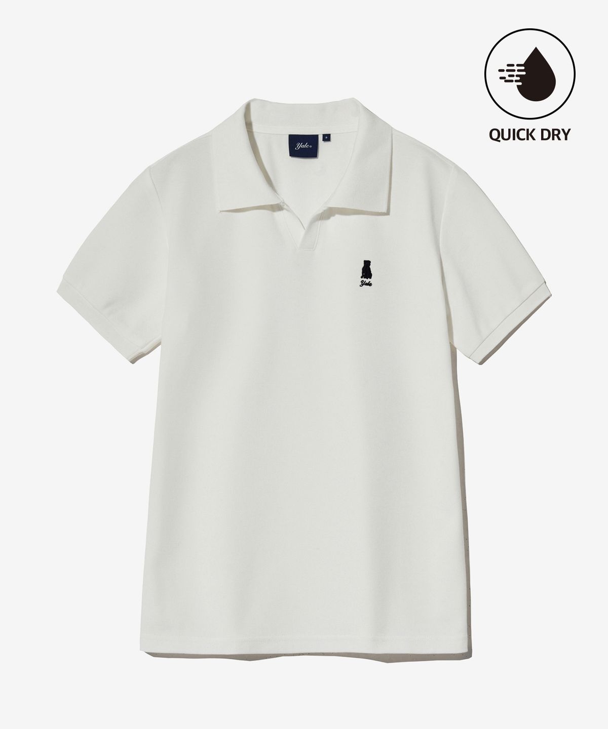 예일(YALE) WOMENS HERITAGE DAN QUICK DRY PIQUE SLIT NECK SHIRT WHITE