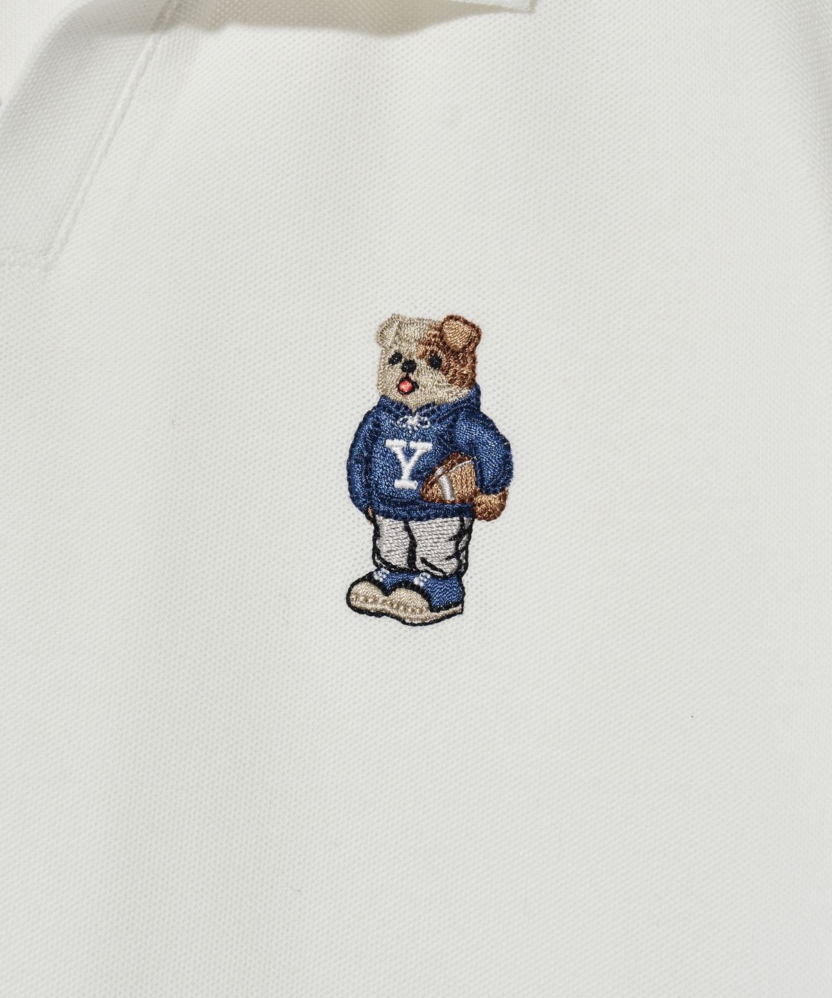 예일(YALE) WOMENS EMBROIDERY DAN QUICK DRY PIQUE SLIT NECK SHIRT WHITE