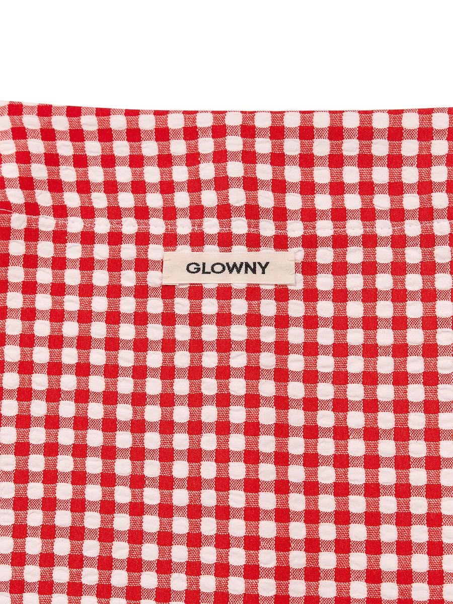 MUSINSA公式 | GLOWNY U BABY GINGHAM SKIRT (RED)