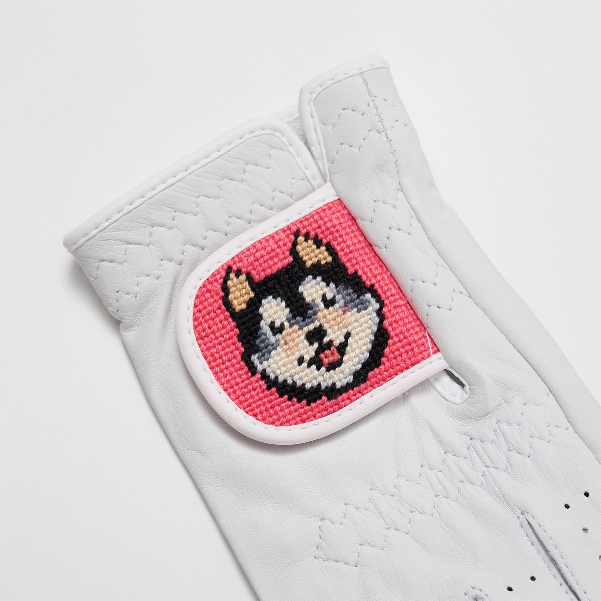 로롱(LOLONG) BLACK SHIBA 자수 양피 장갑 (왼손)