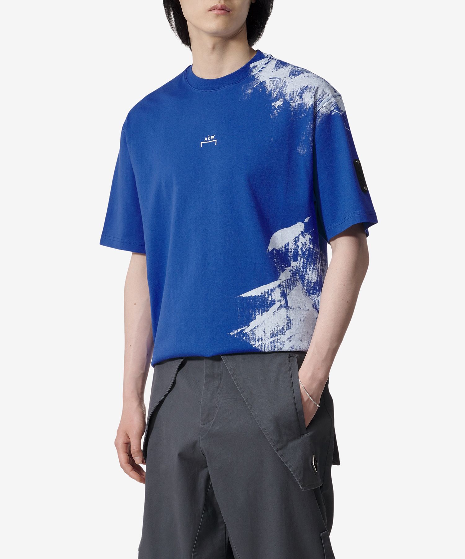 ★A-COLD-WALL★ Brush Stroke Short Sleeve T-Shirt Blue ACWMT MUSINSA | A COLD WALL Brush Stroke Short Sleeve T-Shirt
