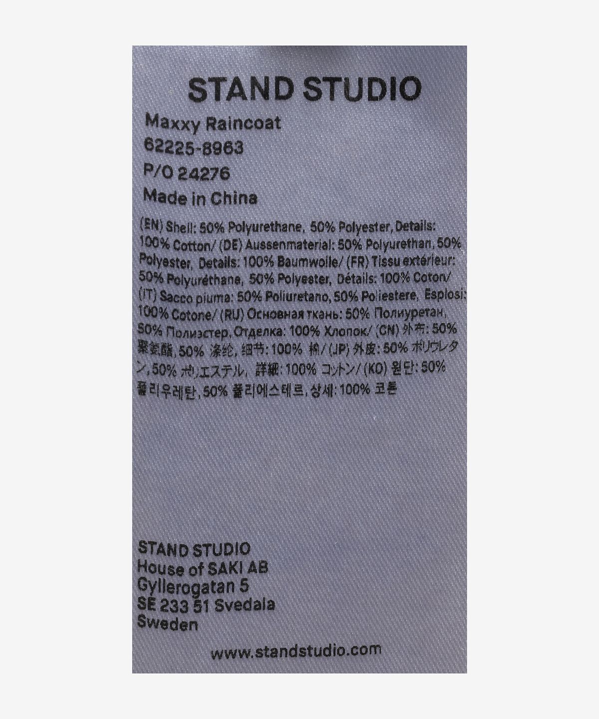 스탠드 스튜디오(STAND STUDIO) 맥시 레인 코트 - 블랙 / 62225896389900