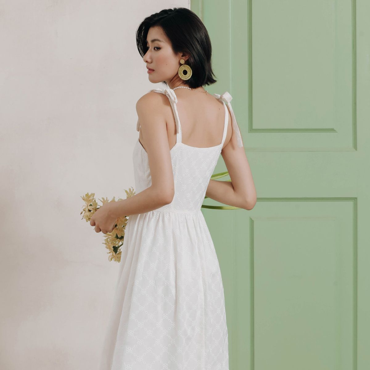 랭썬(LANGSON) LS_Ribbon strap slip dress