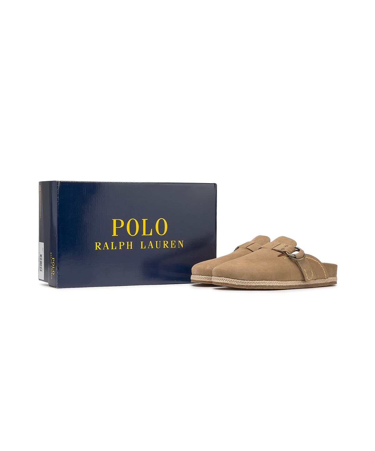 폴로 랄프 로렌(POLO RALPH LAUREN) 투르바흐 스웨이드 클로그 샌들 - 베이지