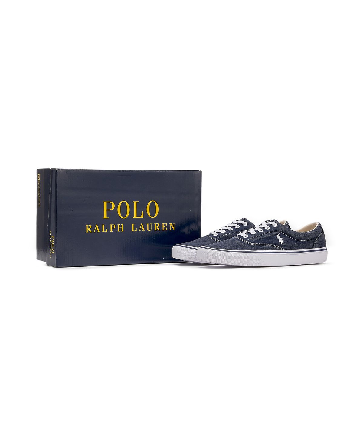 폴로 랄프 로렌(POLO RALPH LAUREN) 키튼 워시 캔버스 스니커즈 - 네이비