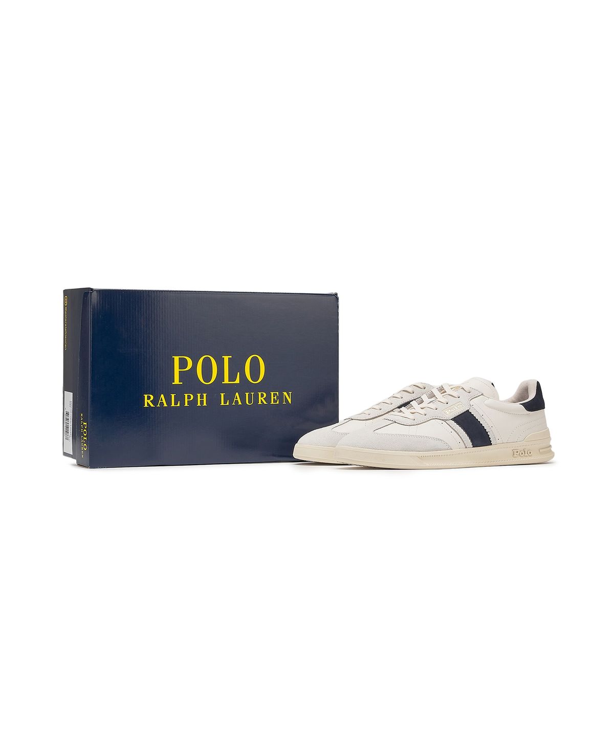 폴로 랄프 로렌(POLO RALPH LAUREN) 헤리티지 아에라 레더 스웨이드 스니커즈 - 화이트