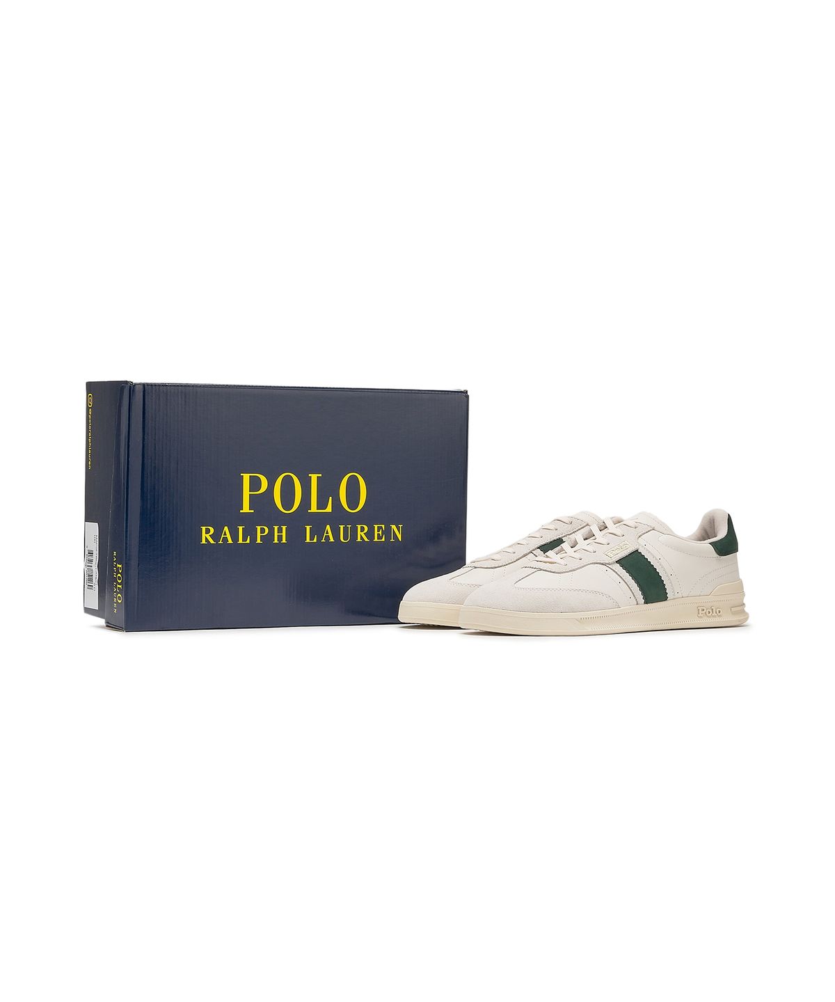 폴로 랄프 로렌(POLO RALPH LAUREN) 헤리티지 아에라 레더 스웨이드 스니커즈 - 화이트