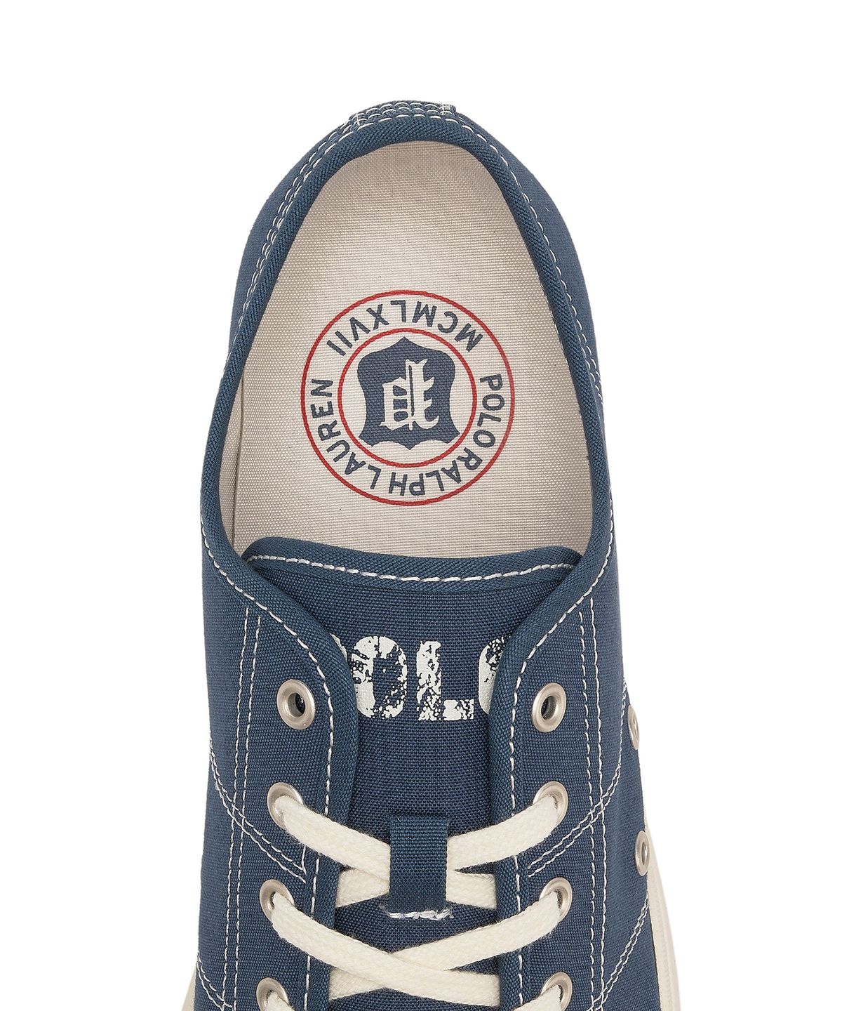 폴로 랄프 로렌(POLO RALPH LAUREN) 아민 캔버스 로우 탑 스니커즈 - 네이비