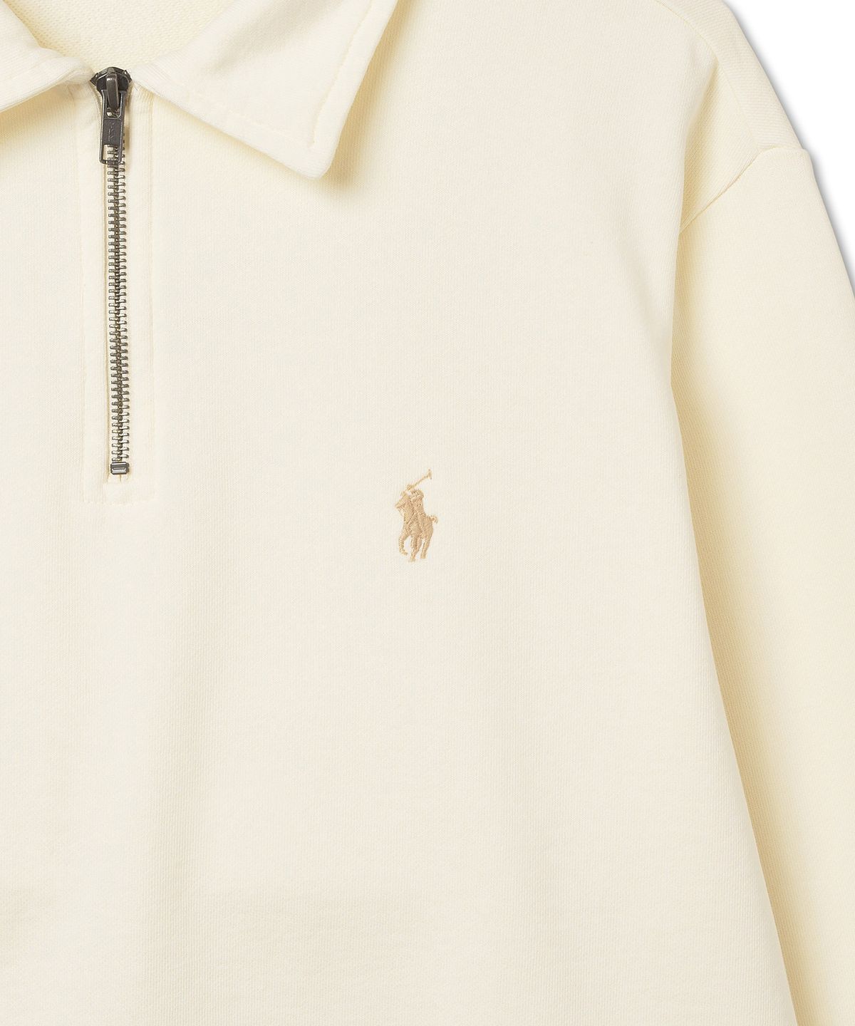 폴로 랄프 로렌(POLO RALPH LAUREN) 루프백 플리스 쿼터 지퍼 스웨트셔츠 - 내추럴