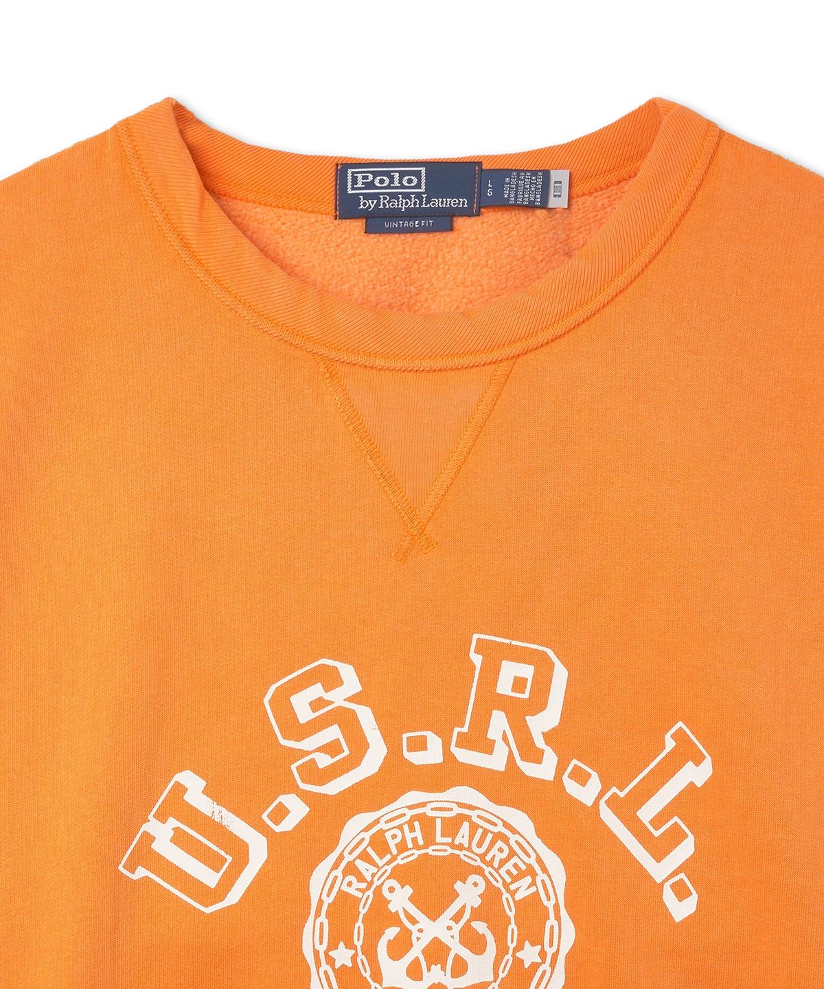 폴로 랄프 로렌(POLO RALPH LAUREN) 빈티지핏 플리스 그래픽 스웨트셔츠 - 오렌지