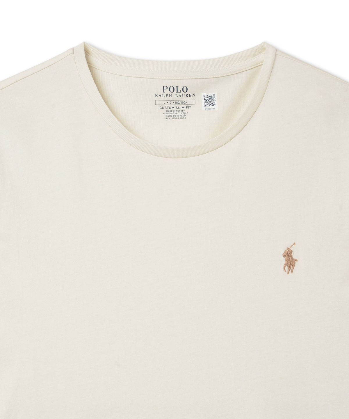 폴로 랄프 로렌(POLO RALPH LAUREN) 커스텀 슬림 크루넥 티셔츠 - 내추럴