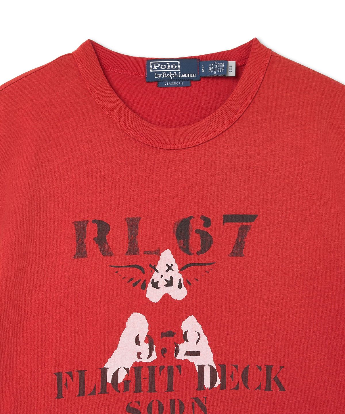 폴로 랄프 로렌(POLO RALPH LAUREN) 클래식핏 저지 그래픽 티셔츠 - 레드