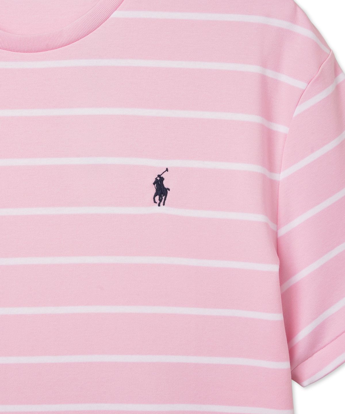 폴로 랄프 로렌(POLO RALPH LAUREN) 클래식핏 스트라이프 소프트 코튼 티셔츠 - 핑크