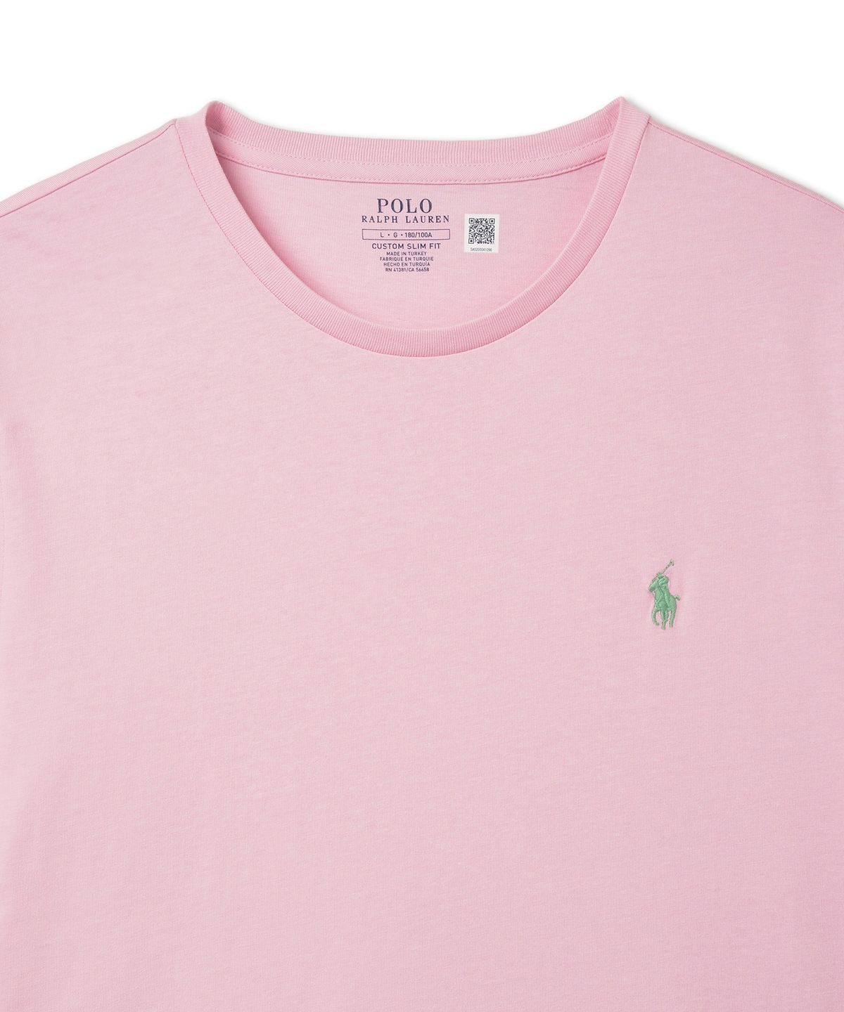 폴로 랄프 로렌(POLO RALPH LAUREN) 커스텀 슬림 크루넥 티셔츠 - 핑크