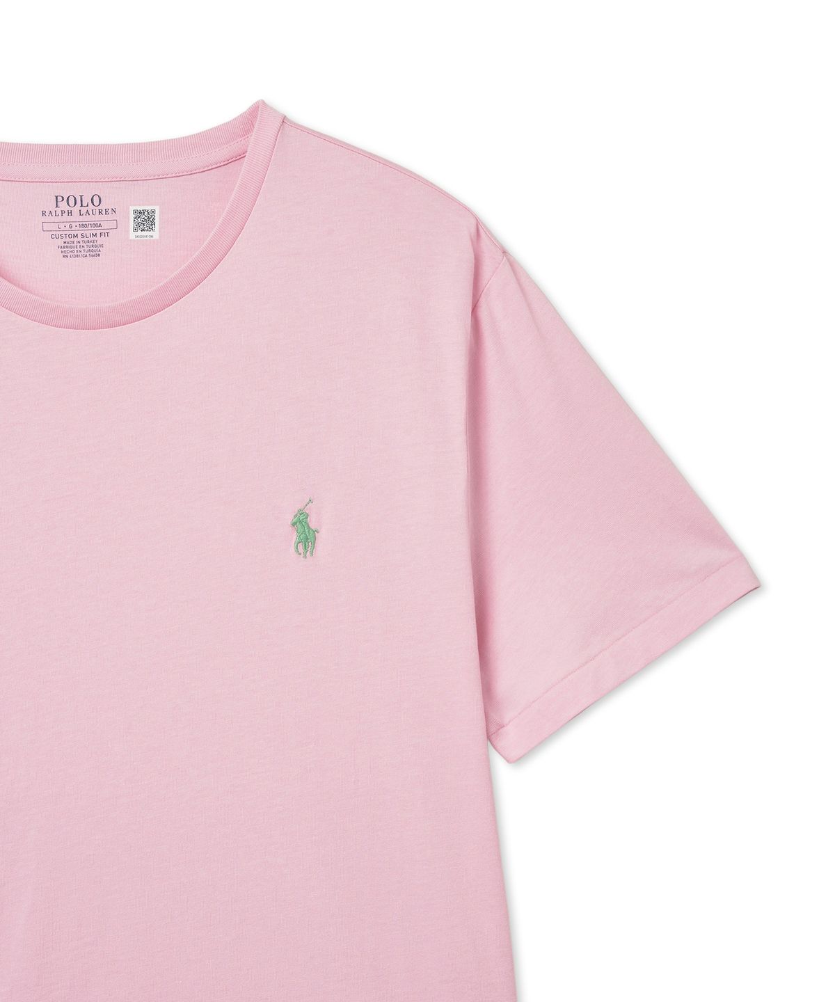 폴로 랄프 로렌(POLO RALPH LAUREN) 커스텀 슬림 크루넥 티셔츠 - 핑크