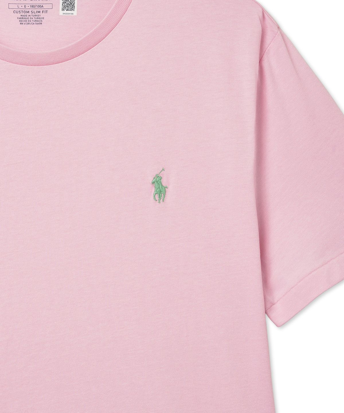 폴로 랄프 로렌(POLO RALPH LAUREN) 커스텀 슬림 크루넥 티셔츠 - 핑크