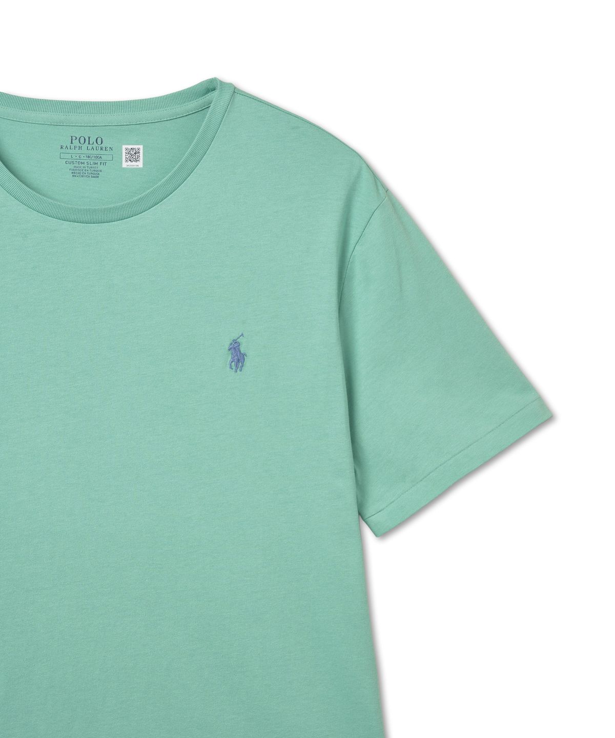 폴로 랄프 로렌(POLO RALPH LAUREN) 커스텀 슬림 크루넥 티셔츠 - 그린