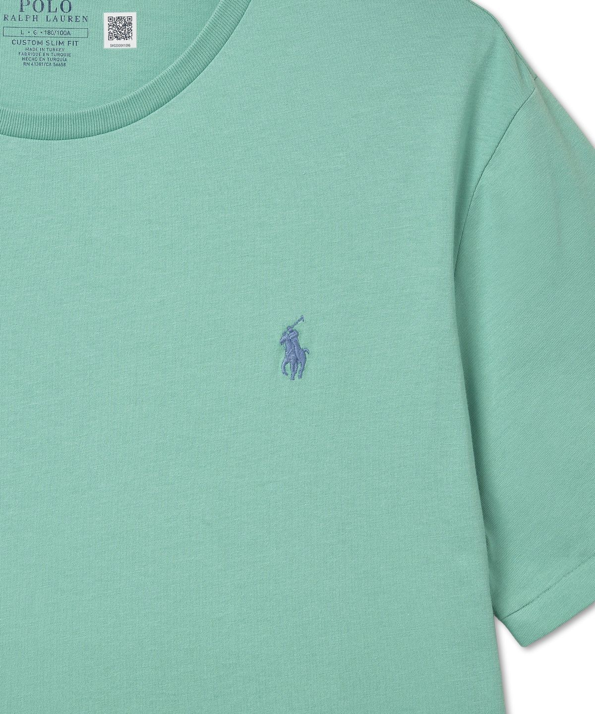 폴로 랄프 로렌(POLO RALPH LAUREN) 커스텀 슬림 크루넥 티셔츠 - 그린