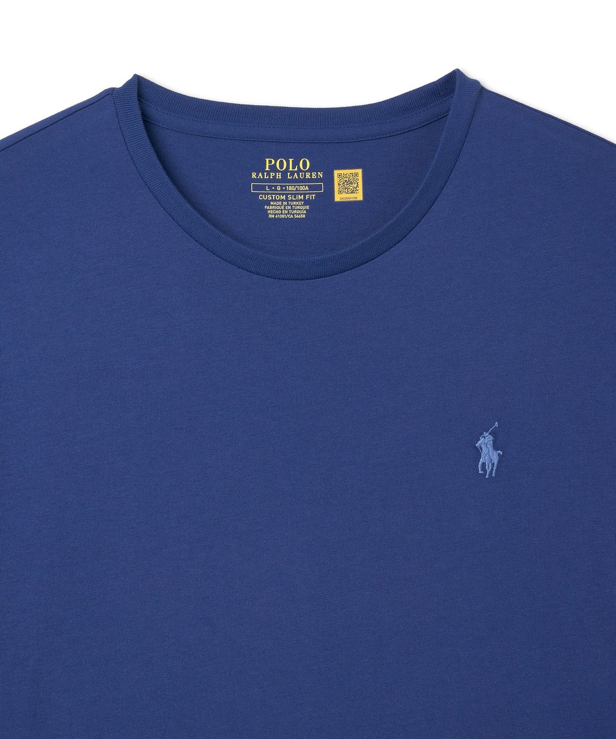 폴로 랄프 로렌(POLO RALPH LAUREN) 커스텀 슬림 크루넥 티셔츠 - 블루