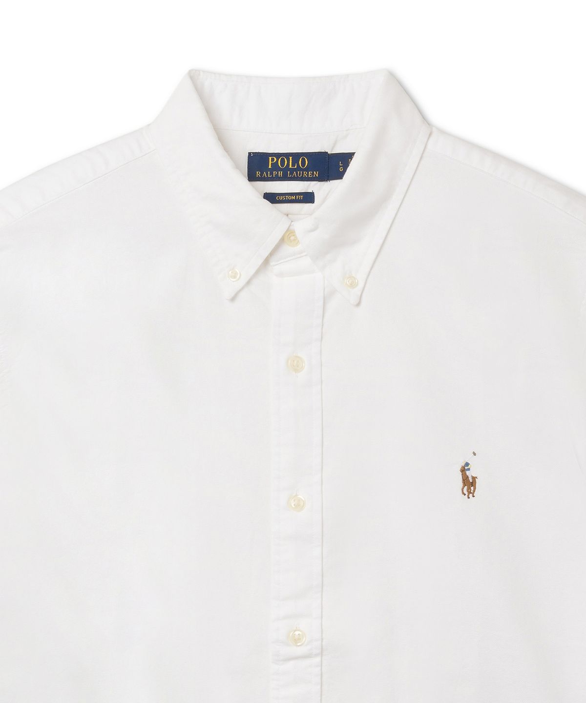 폴로 랄프 로렌(POLO RALPH LAUREN) 커스텀핏 숏슬리브 옥스퍼드 셔츠 - 화이트