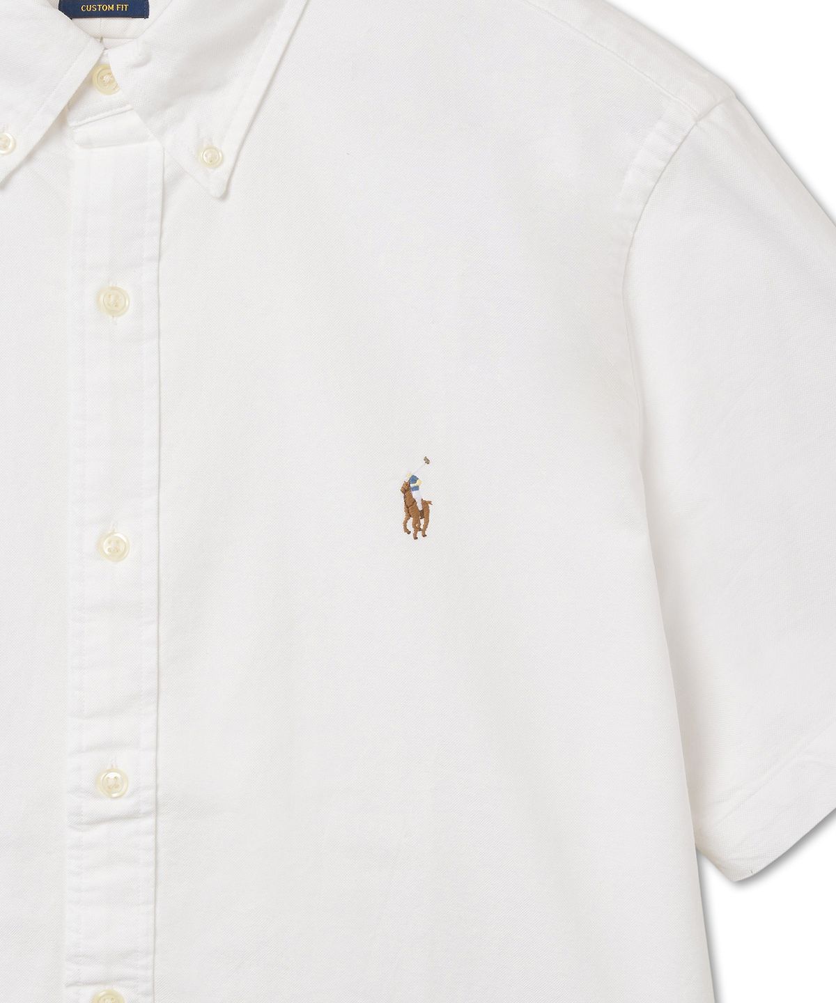 폴로 랄프 로렌(POLO RALPH LAUREN) 커스텀핏 숏슬리브 옥스퍼드 셔츠 - 화이트