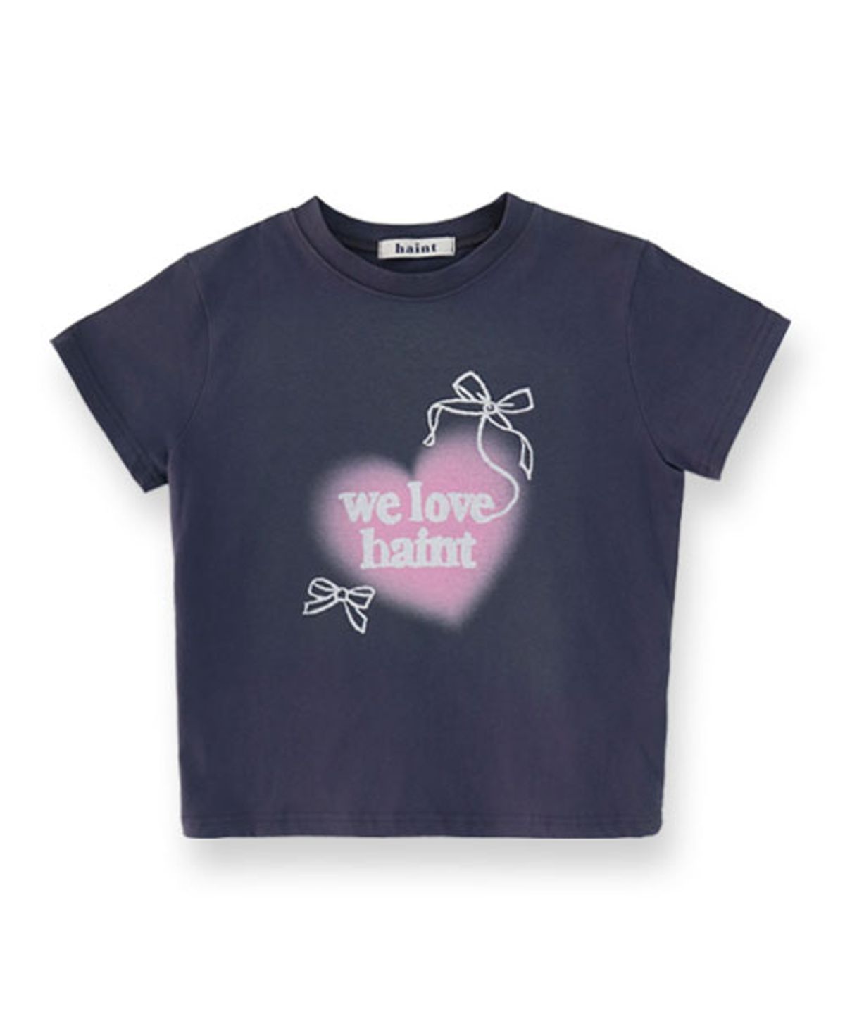헤인트(HAINT) RIBBON GRAPHIC T-SHIRT_2COLORS_CHARCOAL