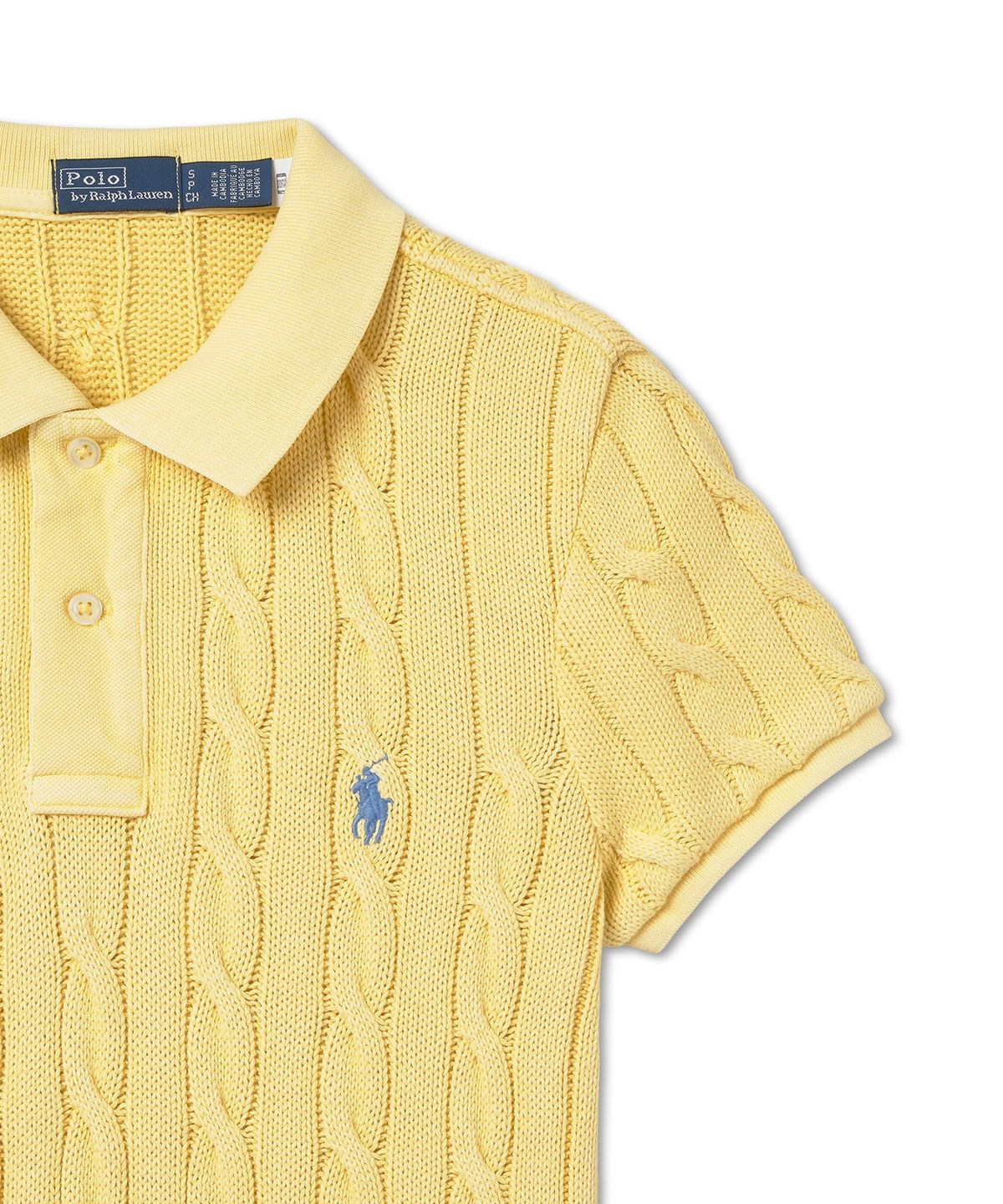 폴로 랄프 로렌(POLO RALPH LAUREN) W 케이블 니트 코튼 폴로 드레스 - 옐로우