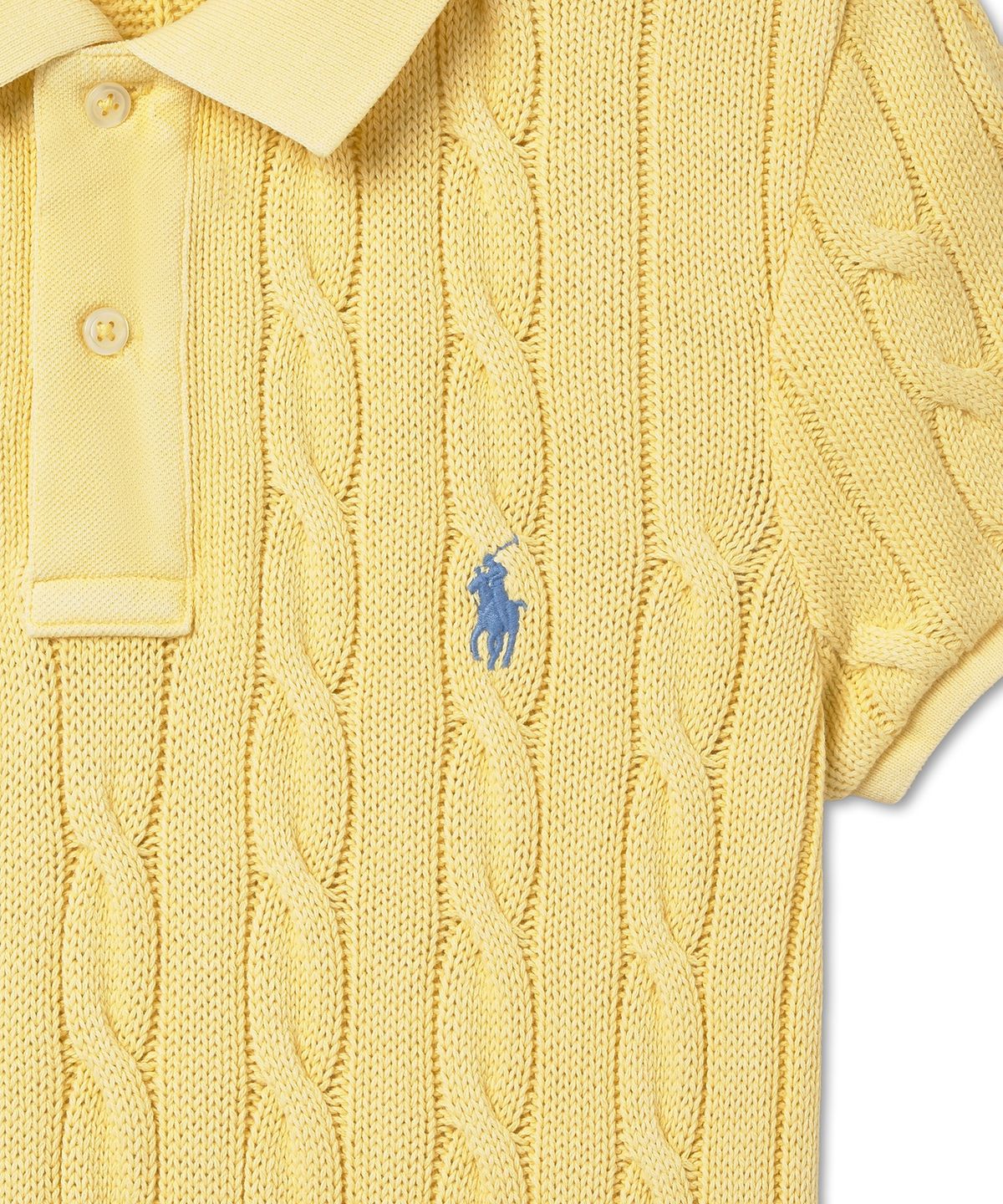 폴로 랄프 로렌(POLO RALPH LAUREN) W 케이블 니트 코튼 폴로 드레스 - 옐로우