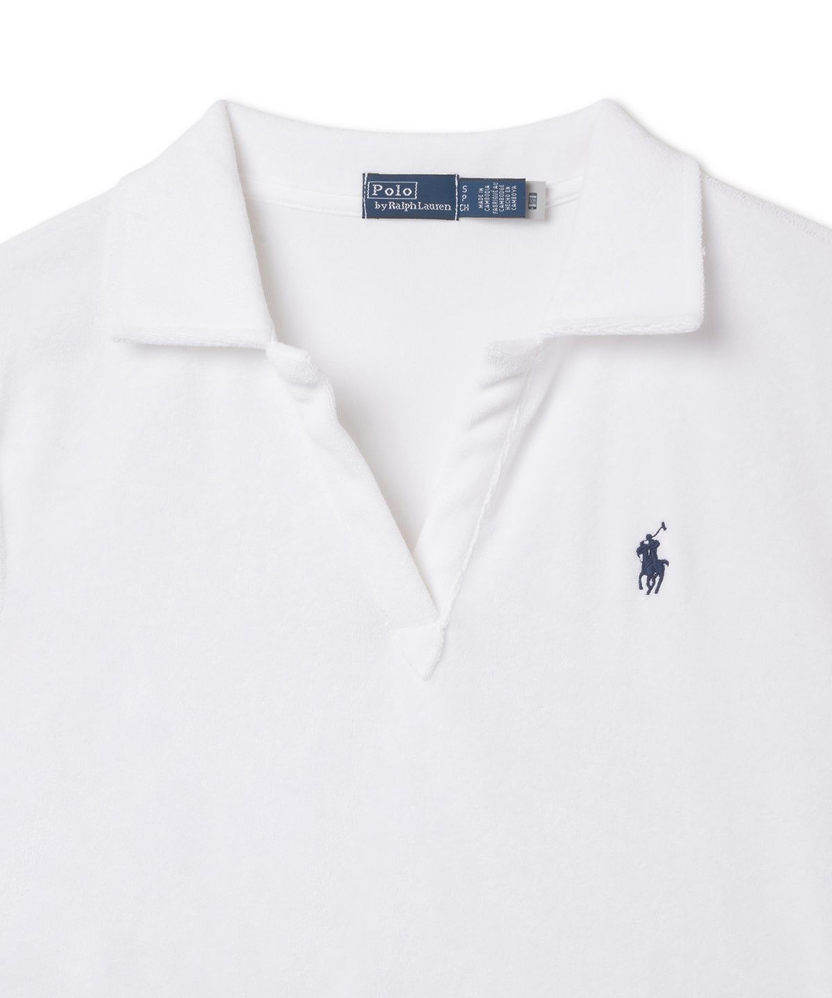 폴로 랄프 로렌(POLO RALPH LAUREN) W 슈렁큰핏 테리 폴로 셔츠 - 화이트