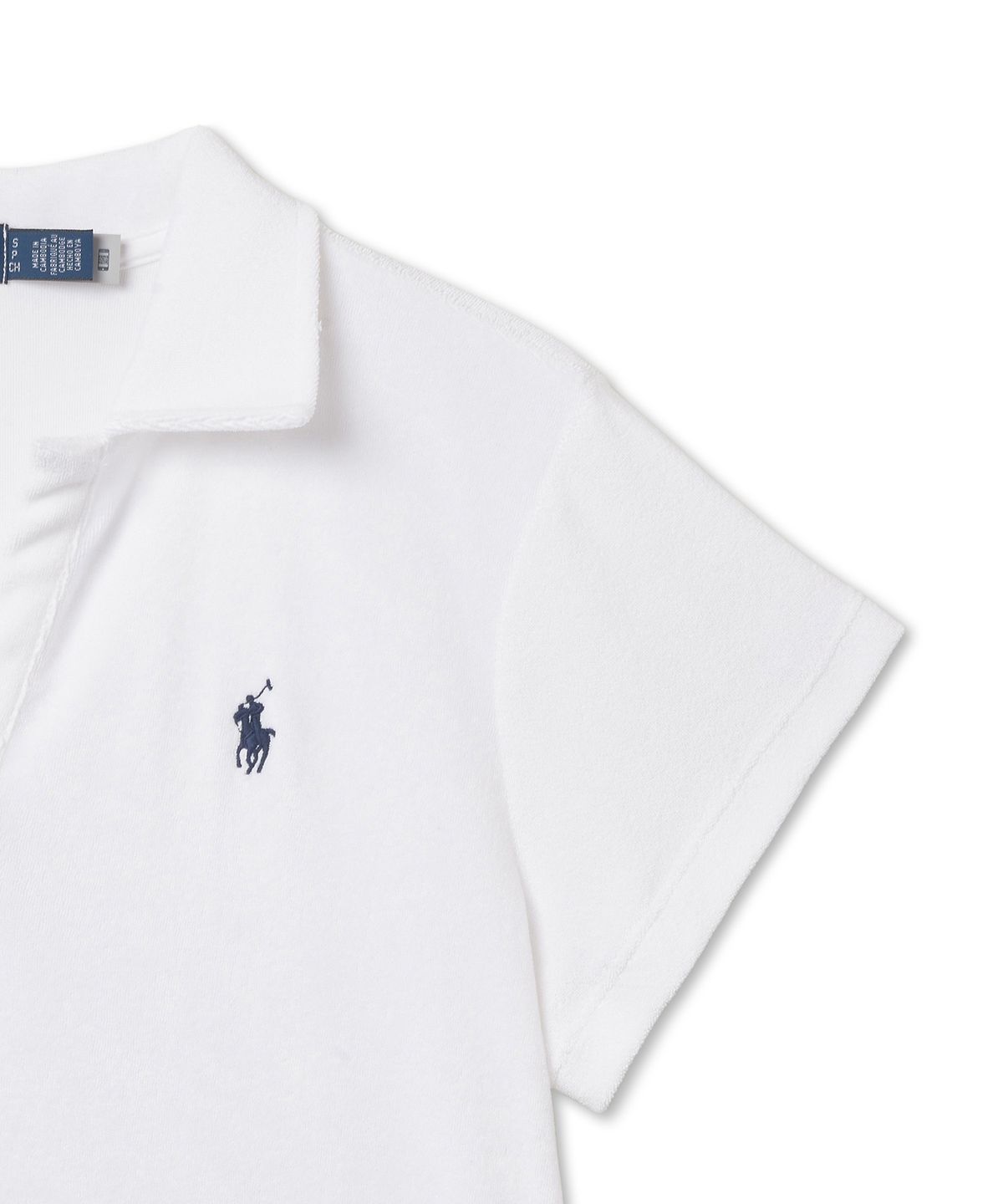 폴로 랄프 로렌(POLO RALPH LAUREN) W 슈렁큰핏 테리 폴로 셔츠 - 화이트