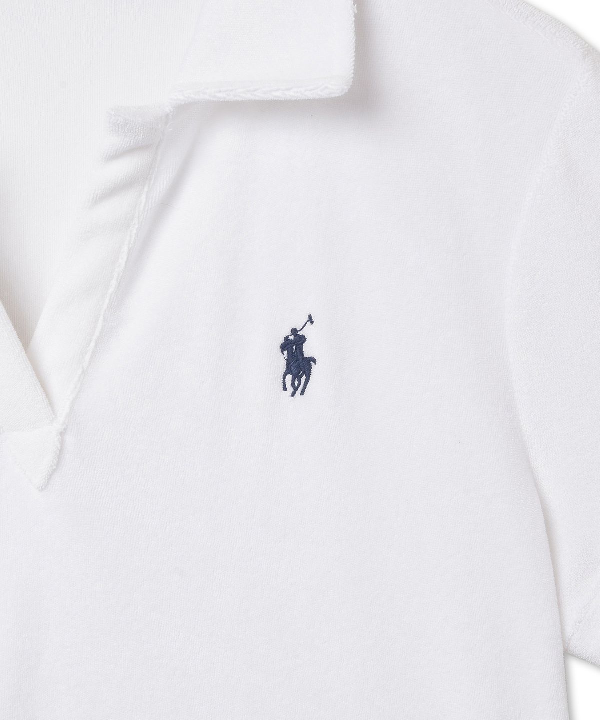 폴로 랄프 로렌(POLO RALPH LAUREN) W 슈렁큰핏 테리 폴로 셔츠 - 화이트