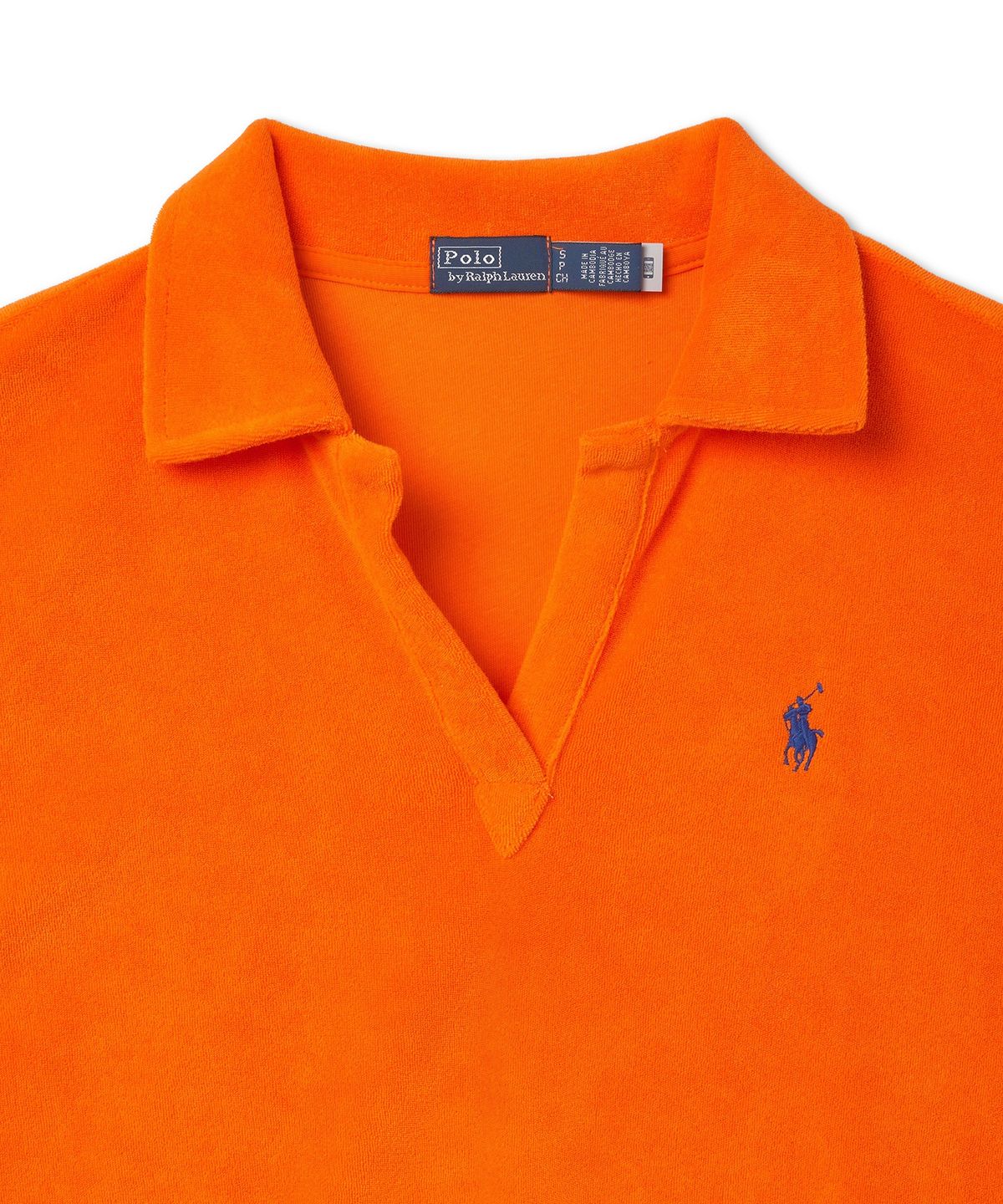 폴로 랄프 로렌(POLO RALPH LAUREN) W 슈렁큰핏 테리 폴로 셔츠 - 오렌지