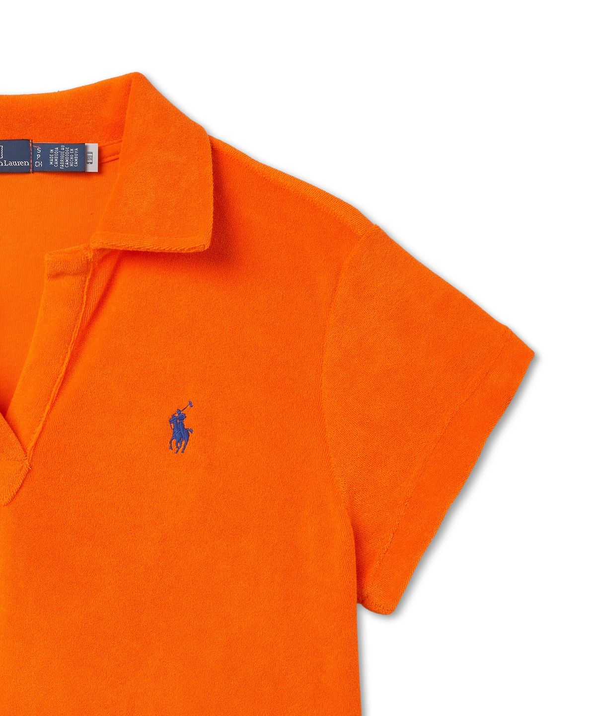 폴로 랄프 로렌(POLO RALPH LAUREN) W 슈렁큰핏 테리 폴로 셔츠 - 오렌지