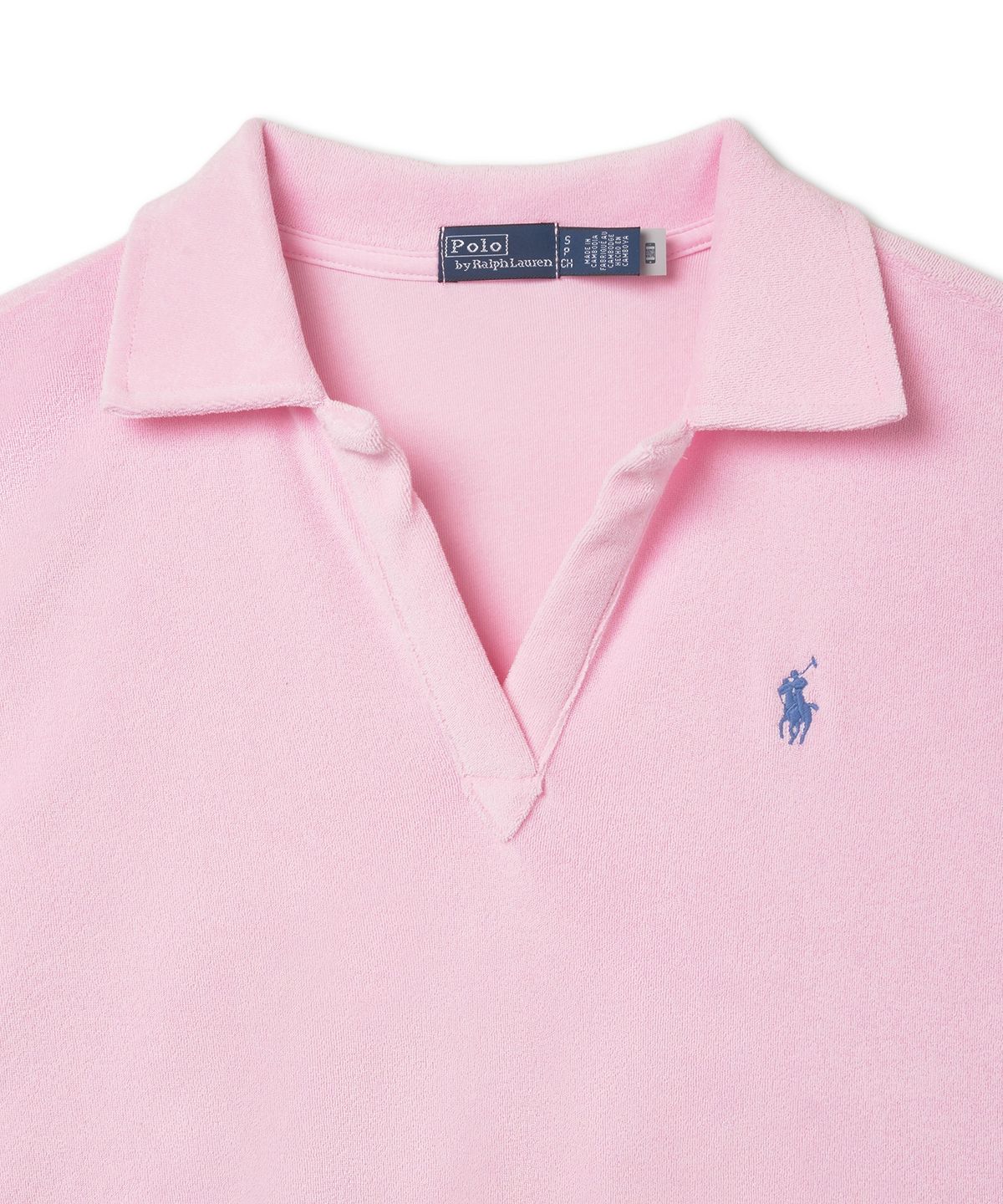 폴로 랄프 로렌(POLO RALPH LAUREN) W 슈렁큰핏 테리 폴로 셔츠 - 핑크
