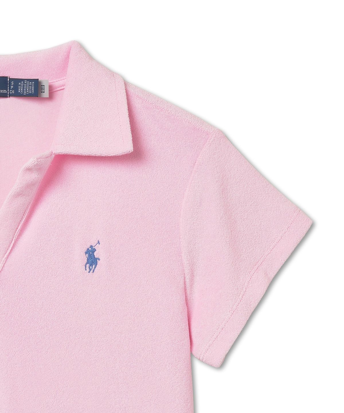 폴로 랄프 로렌(POLO RALPH LAUREN) W 슈렁큰핏 테리 폴로 셔츠 - 핑크