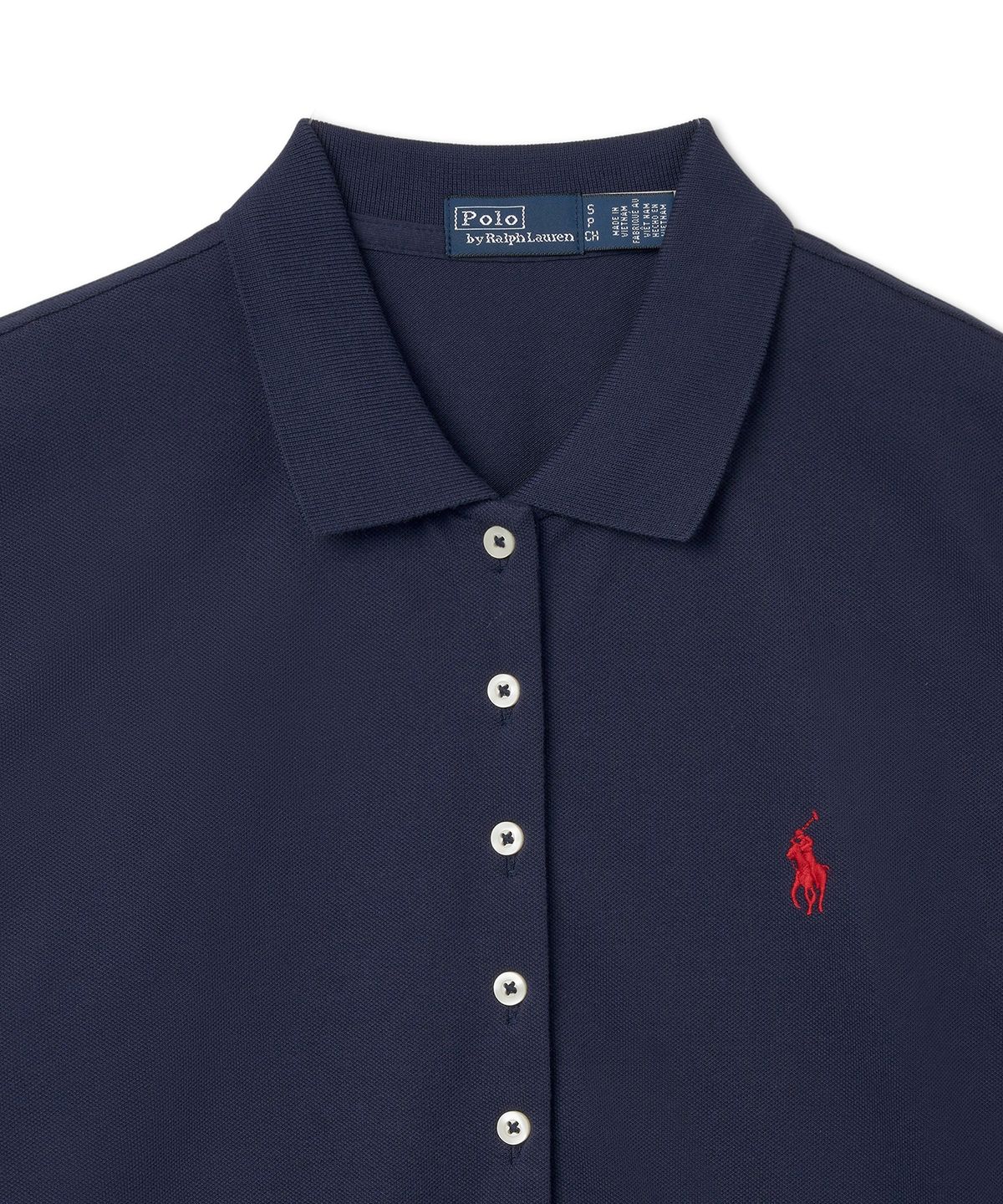 폴로 랄프 로렌(POLO RALPH LAUREN) W 숏슬리브 폴로 메시 셔츠 - 네이비