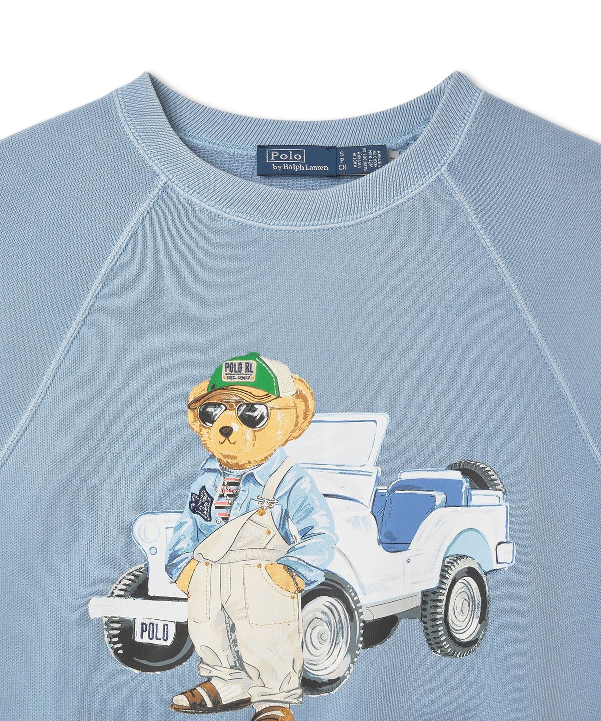 폴로 랄프 로렌(POLO RALPH LAUREN) W 폴로 베어 플리스 숏 슬리브 스웨트셔츠 - 블루