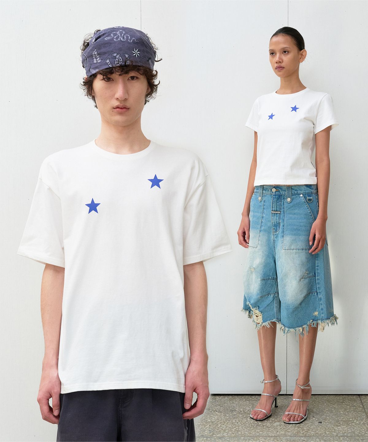 더바이닐하우스(THEVINYLHOUSE) STAR TEE WHITE (VH2EMUT507A)